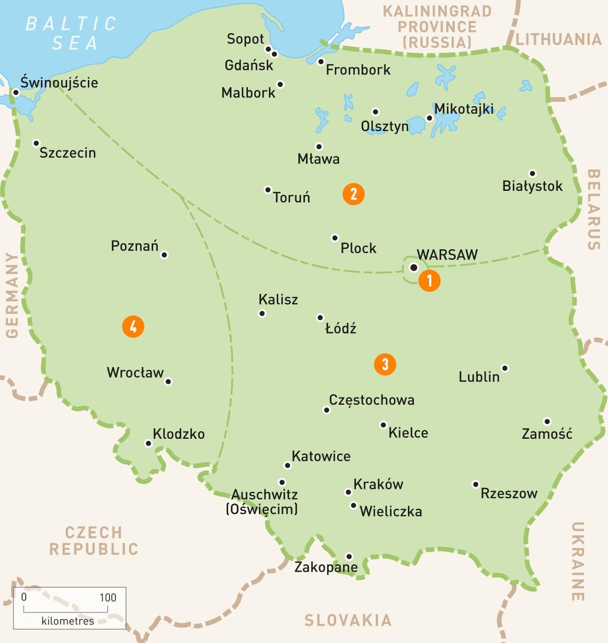خريطة بولندا الغربية