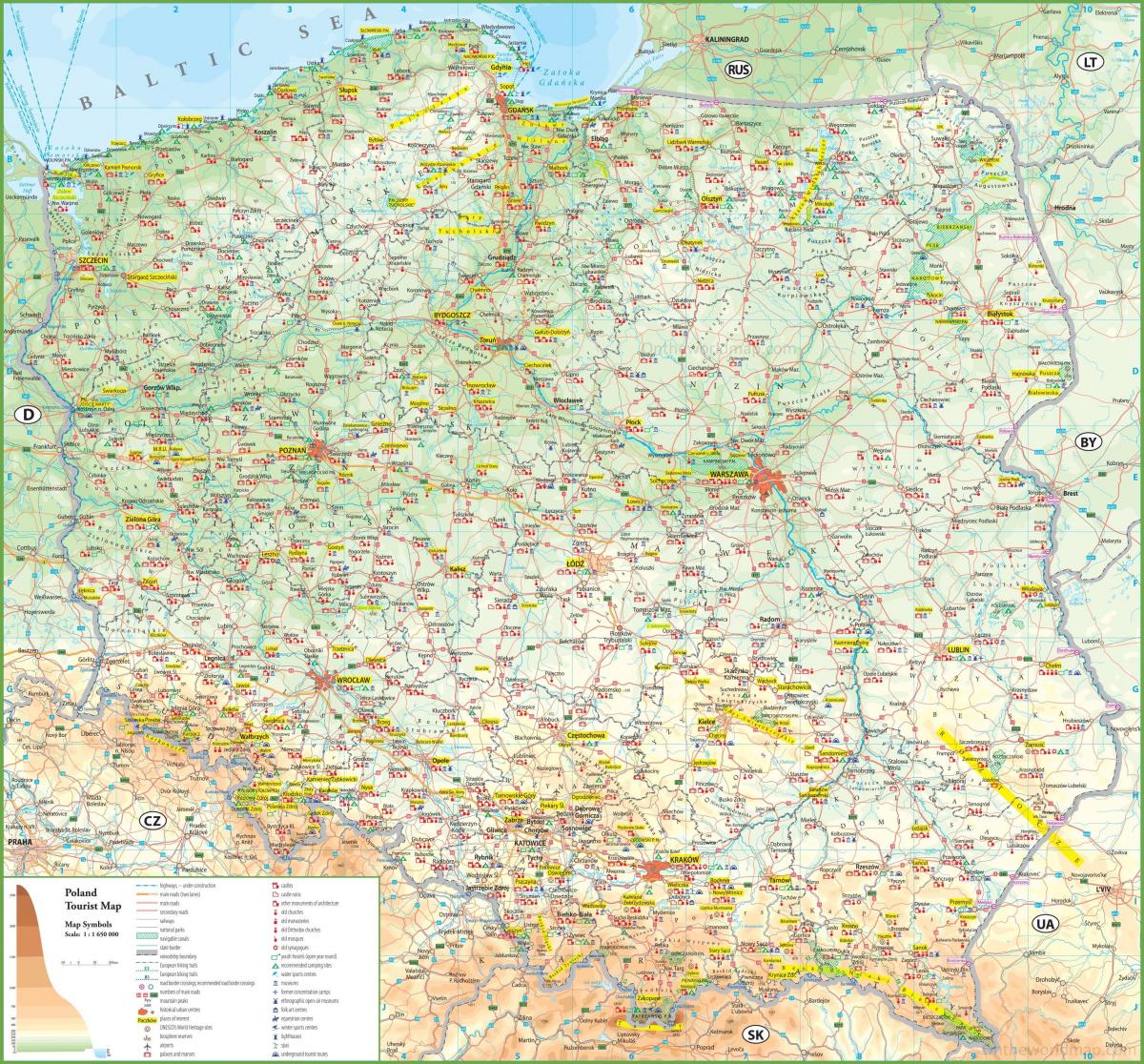 بولندا الجذب خريطة