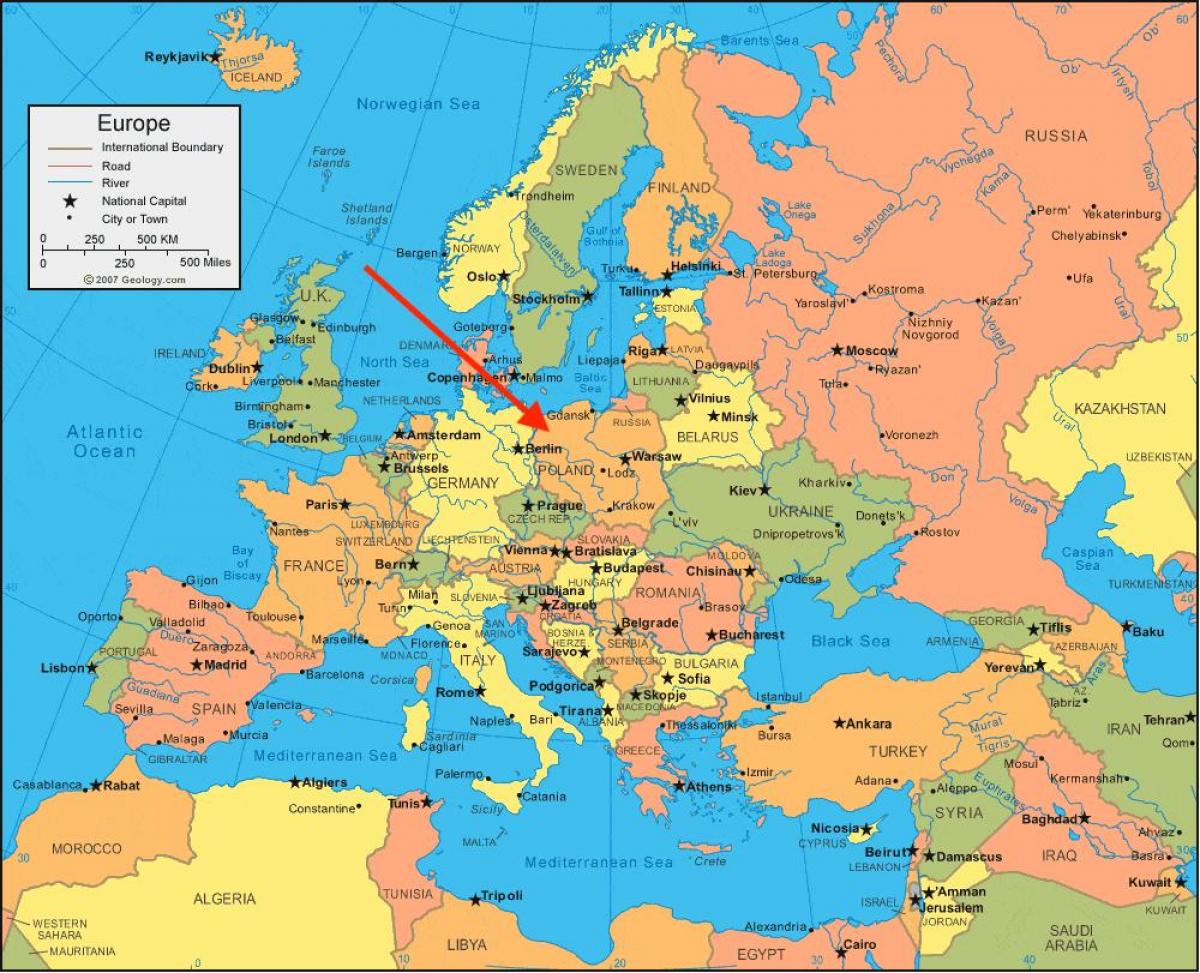 خريطة بولندا أوروبا
