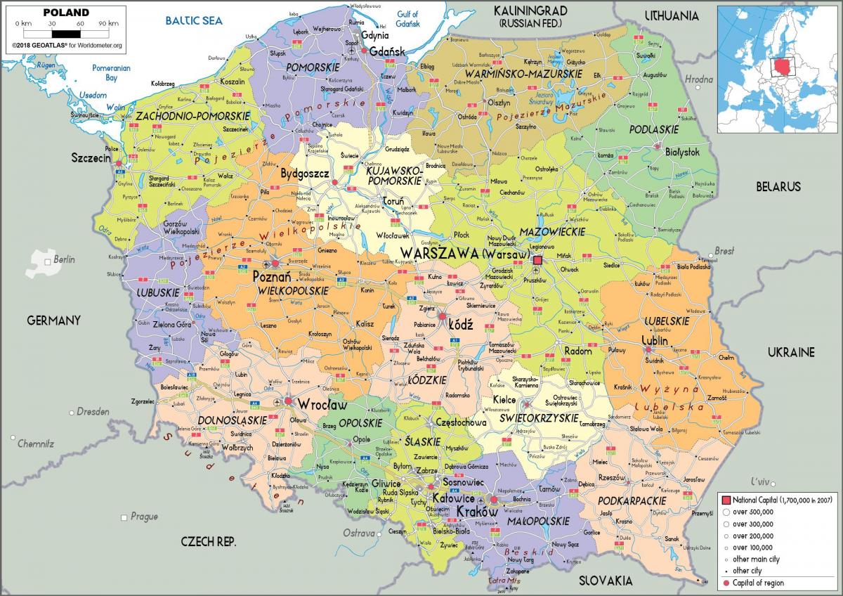 بولندا والدول المحيطة خريطة